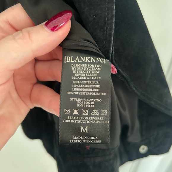 Blank NYC Black Suede Leather Jacket - Picture 3 of 4